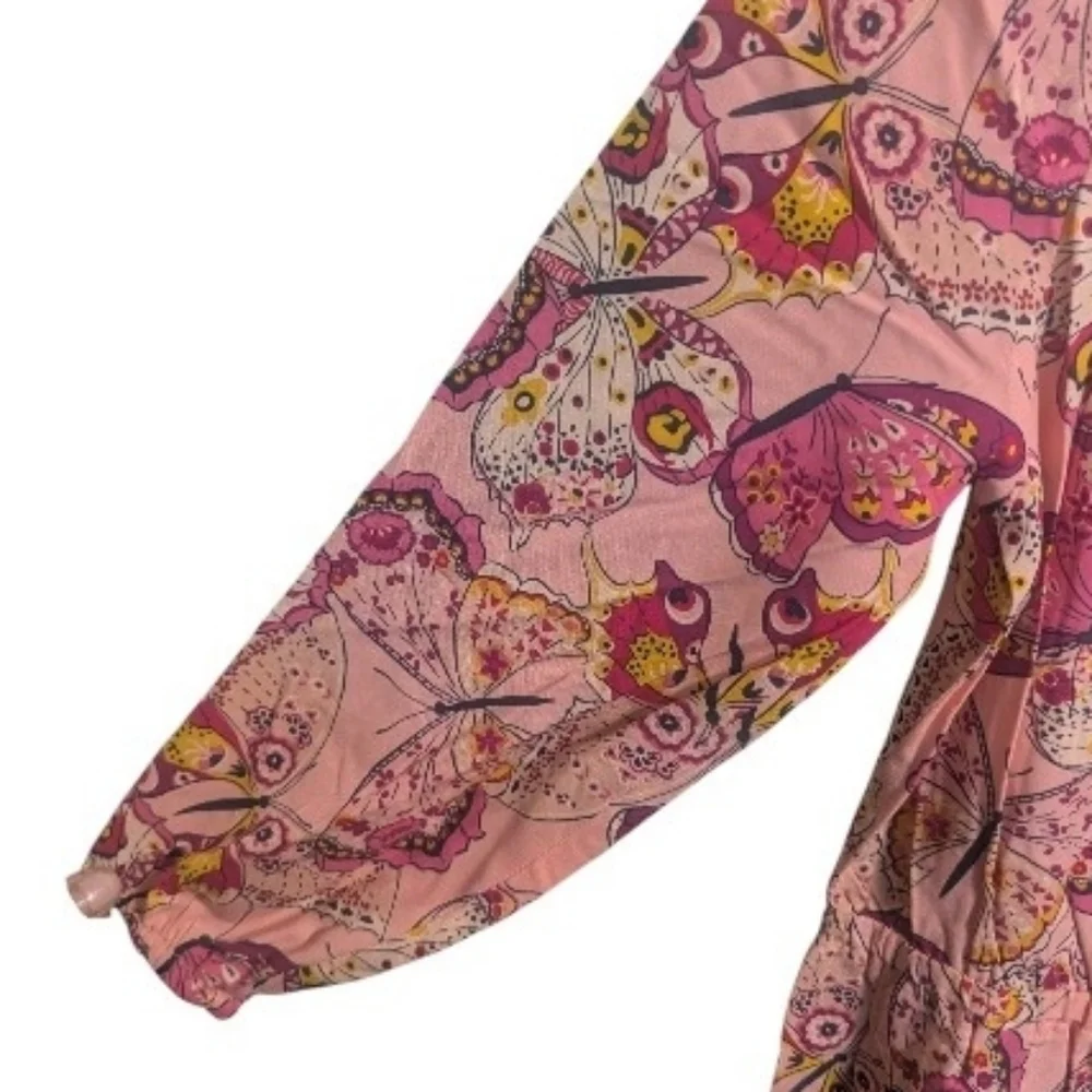 Children's Place Youth Girls Romper Sz 5 / 6 Pink Butterfly K-380